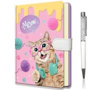 DWIYITTN Diario Segreto Bambina, Taccuino Ragazze con Penna, Copertina Rigida e Chiusura Magnetica - 13.5x19 cm, 192 Pagine - Regalo Creativo Ideale per Scuola, Scrittura, Disegno e Appunti- Gatto