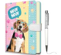 DWIYITTN Diario Segreto Bambina, Taccuino Ragazze con Penna, Copertina Rigida e Chiusura Magnetica - 13.5x19 cm, 192 Pagine - Regalo Creativo Ideale per Scuola, Scrittura, Disegno e Appunti- Cane