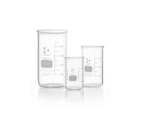 DWK Life Sciences Duran SD-0220 - Bicchieri in vetro borosilicato 3.3 con divisione e beccuccio, forma alta, capacità 100 ml, altezza 80 mm, diametro 48 mm, 10 pezzi