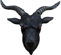 DWK Lucifero Baphomet Cerimoniale Cornuto Nero Sabbatico Capra a grandezza naturale Realistico Faux Tassidermia Riti Satanici Malvagio Demonico Pagano Scultura Arte da Parete Decorazione per la