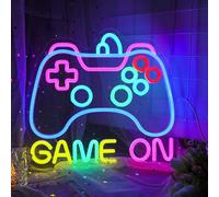DWOOKE Insegna al neon per giochi, Insegna al neon Game On per l'arredamento della sala giochi Controller di gioco a LED alimentato tramite USB Luci al neon per l'arredamento della camera da letto di