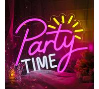 DWOOKE Insegne al neon per feste, Let's Party Time Insegna al neon per decorazioni da parete, Luci decorative artistiche Insegne a LED alimentate tramite USB Accendono luci al neon per addio al nubil