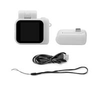 Dwqnvf Mini Telecamera Stile Monoreflexes HD1080P CMOS con Schermo LCD, Lampada Flash e Dock per Batteria, Videoregistratore Portatile DV Bianca