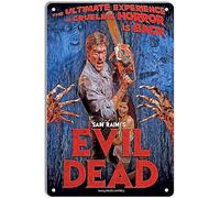 DWQUIX Targa in metallo con scritta "Evil Dead", poster classico del film per decorazione home theater e arte da parete retrò, 20 x 30 cm