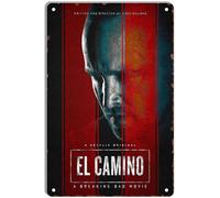 DWQUIX Targa in metallo con scritta in inglese "el cammino breaking bad", poster classici del film per decorazione home theater e arte da parete retrò, 20 x 30 cm
