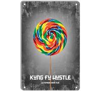 DWQUIX Targa in metallo con scritta "Kung Fu Hustle", poster minimal, decorazione per home theater e arte da parete retrò, 20 x 30 cm