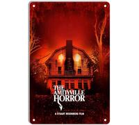 DWQUIX Targa in metallo con scritta The Amityville Horror Minimal Movie Poster per Home Theater e decorazione da parete retrò, 20,3 x 30,5 cm