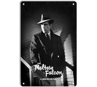 DWQUIX Targa in metallo con scritta "The Maltese Falcon", poster minimal, decorazione per home theater e arte da parete retrò, 20 x 30 cm