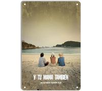 DWQUIX Targa in metallo con scritta "Y Tu Mama Tambien Minimal Movie Posters for Home Theater Decor and Retro Wall Art 20,3 x 30,5 cm