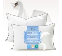 DWR Cuscino in Piuma D'oca 50x75 set di 2 | Cuscini Ergonomici a 3 Camere | 90% Piuma D'oca Bianca Esterna | Miscela di Piume Interna | Tessuto 100% Cotone Biologico | Supporto Medio | RDS e Oeko-TEX