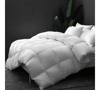 DWR Piumino Matrimoniale Piuma D'Oca 200x200, 100% Cotone，450gsm，4 Stagioni | 70% piume e 30% piumino | Morbido e Traspirante Cotone Biologico | Comfort di Qualità Hotel| Oeko-Tex, RDS e Downpass
