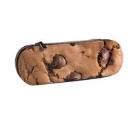 Dwrepo Astuccio in pelle con cerniera, astuccio per matite al cioccolato, grazioso astuccio per matite per donne e uomini, astuccio da viaggio, borsa per trucco, portamonete, per lavoro, ufficio, nero