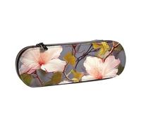 Dwrepo Astuccio in pelle con cerniera, astuccio per matite con fiore di vite, grazioso astuccio per matite per donne e uomini, astuccio da viaggio, borsa per trucco, portamonete, per lavoro, ufficio