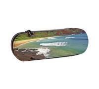 Dwrepo Astuccio in pelle con cerniera, astuccio per matite Kauai Hawaii Seashore, grazioso astuccio per matite per donne e uomini, astuccio da viaggio, borsa per trucco, portamonete, per lavoro