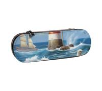 Dwrepo Astuccio in pelle con cerniera, astuccio per matite patriottico Sea to Shining See, grazioso astuccio per matite per donne e uomini, astuccio da viaggio, trousse per trucco, portamonete, per