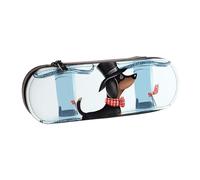 Dwrepo Astuccio in pelle con cerniera, motivo bassotto parigino, grazioso astuccio per matite per donne e uomini, astuccio da viaggio, trousse per trucchi e monete, per lavoro, ufficio, nero, taglia