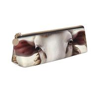 Dwrepo Astuccio in pelle per donne e uomini, astuccio con cerniera, astuccio portatile, astuccio per penne a forma di pecora, piccola borsa per il trucco, portamonete per lavoro e ufficio