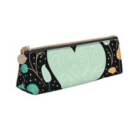 Dwrepo Astuccio in pelle per donne e uomini, astuccio con cerniera, astuccio portatile, bellissimo astuccio a forma di cuore, piccola borsa per il trucco, portamonete per lavoro e ufficio