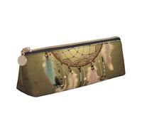 Dwrepo Astuccio in pelle per donne e uomini, astuccio con cerniera, astuccio portatile con acchiappasogni, piccola borsa per il trucco, portamonete per lavoro e ufficio