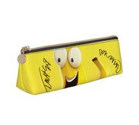 Dwrepo Astuccio in pelle per donne e uomini, astuccio con cerniera, astuccio portatile con cerniera, borsa per penne a banana gialla, piccola borsa per il trucco, portamonete per lavoro e ufficio