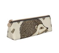 Dwrepo Astuccio in pelle per donne e uomini, astuccio con cerniera, astuccio portatile con riccio, piccolo astuccio per trucchi, portamonete per lavoro e ufficio