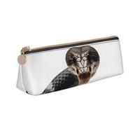 Dwrepo Astuccio in pelle per donne e uomini, astuccio con cerniera, astuccio portatile per matite cobra e serpente, piccola borsa per il trucco, portamonete per lavoro e ufficio