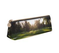Dwrepo Astuccio in pelle per donne e uomini, astuccio con cerniera, astuccio portatile per penne da campo da golf, piccola borsa per il trucco, portamonete per lavoro e ufficio