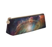 Dwrepo Astuccio in pelle per donne e uomini, astuccio portamatite con cerniera, astuccio portatile con galassia dell'universo, piccola borsa per il trucco, portamonete per lavoro e ufficio