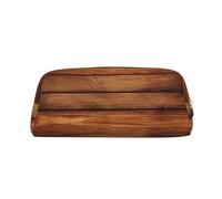 Dwrepo Astuccio portamatite in legno marrone astuccio portatile in pelle borsa da viaggio borsa da trucco grande capacità borsa da toilette per donne, Oro, One Size, Stampa