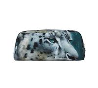 Dwrepo Astuccio portamatite in pelle leopardato astuccio da viaggio borsa per trucchi grande capacità borsa da toilette per donne, Argento, One Size, Stampa