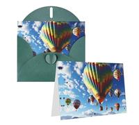 Dwrepo Biglietti di auguri colorati con stampa di mongolfiera, biglietti di auguri vuoti con buste, biglietti di ringraziamento per tutte le occasioni