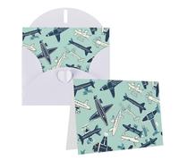 Dwrepo Biglietti di auguri con stampa aeroplano, biglietti di auguri vuoti con buste, biglietti di ringraziamento per tutte le occasioni, 10 x 15 cm