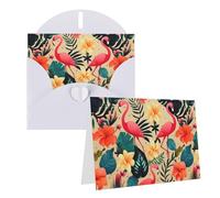 Dwrepo Biglietti di auguri con stampa con motivo tropicale personalizzato carta perlata biglietto di ringraziamento biglietti di compleanno con buste colorate per feste di vacanza invito a nozze