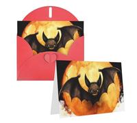Dwrepo Biglietti di auguri con stampa di pipistrello di Halloween, biglietti di auguri vuoti con buste, biglietti di ringraziamento per tutte le occasioni