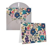 Dwrepo Biglietti di auguri con stampa floreale, biglietti vuoti con buste, biglietti di compleanno, biglietti di ringraziamento, festa di nozze, biglietti d'invito per tutte le occasioni, 15,7 x 10,2