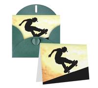 Dwrepo Biglietti di auguri con stampa skateboard, biglietti vuoti con buste, biglietti di compleanno, biglietti di ringraziamento, festa di nozze, biglietti d'invito per tutte le occasioni, 15,7 x 10,