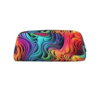 Dwrepo Borsa portamatite colorata in pelle portatile astuccio da viaggio borsa per trucchi grande capacità borsa da toilette per donne, Oro, One Size, Stampa