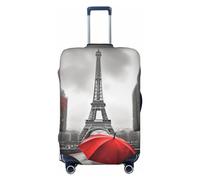 Dwrepo Copertura elastica lavabile per valigia, antipolvere, con ombrello rosso, copertura per bagagli da viaggio, alla moda, spessa, adatta per bagagli da 45-81 cm, Nero , x-large