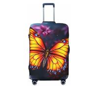 Dwrepo Copertura elastica lavabile per valigia, antipolvere, graziosa farfalla da viaggio, alla moda, protezione per valigie ispessita, adatta per bagagli da 45-81 cm, Nero , x-large