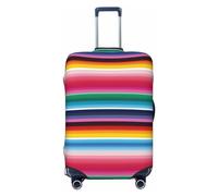 Dwrepo Copertura per bagagli colorata a righe messicane, elastica, lavabile, antigraffio, in spandex, per bagagli da viaggio da 45,7 a 81,3 cm, Nero, Large