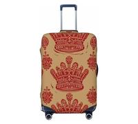 Dwrepo Copertura per bagagli con corona rossa, elastica, lavabile, antigraffio, in spandex, per bagagli da viaggio da 45,7 a 81,3 cm, Nero, X-Large