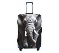 Dwrepo Copertura per bagagli con elefante grigio, elastica, lavabile, antigraffio, in spandex, per bagagli da 45,7 a 81,3 cm, Nero, Large
