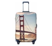 Dwrepo Copertura per bagagli con Golden Gate Bridge, elastica, lavabile, antigraffio, in spandex, per bagagli da viaggio da 45,7 a 81,3 cm, Nero, Small