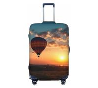 Dwrepo Copertura per bagagli con mongolfiera al tramonto Copertura elastica lavabile per valigie antigraffio Protezione per bagagli in spandex per bagagli da viaggio per bagagli da 18-32 pollici, Nero
