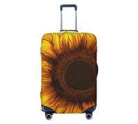 Dwrepo Copertura per bagagli con sfondo girasole, elastica, lavabile, antigraffio, protezione per valigie in spandex per bagagli da 45,7 a 81,3 cm, Nero, X-Large