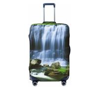 Dwrepo Copertura per bagagli con stampa a cascata che scorre verso il basso, protezione per valigia, antigraffio, lavabile, per bagagli da 45-81 cm, Nero , L