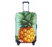 Dwrepo Copertura per bagagli con stampa di ananas tropicale, protezione per valigia, antigraffio, lavabile, per bagagli da 45-81 cm, Nero , M