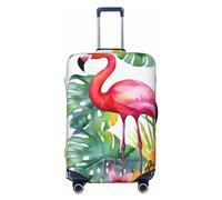Dwrepo Copertura per bagagli con stampa tropicale con ananas e fenicottero, protezione per valigia, antigraffio, lavabile, per bagagli da 45-81 cm, Nero , x-large