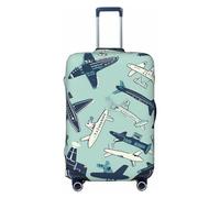 Dwrepo Copertura per bagagli per aereo, elastica, lavabile, antigraffio, in spandex, per bagagli da viaggio da 45,7 a 81,3 cm, Nero, Medium