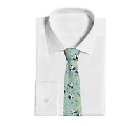 Dwrepo Cravatte da uomo con stampa panda, cravatte alla moda, in seta, formale, da lavoro, nero, taglia unica, Nero, taglia unica